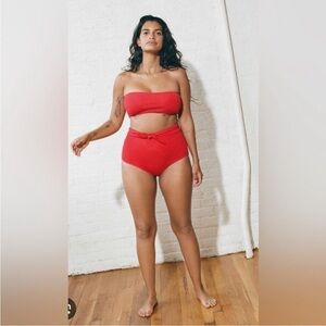 Mara Hoffman Jay Bikini Bottom – Red, Size M, NWOT